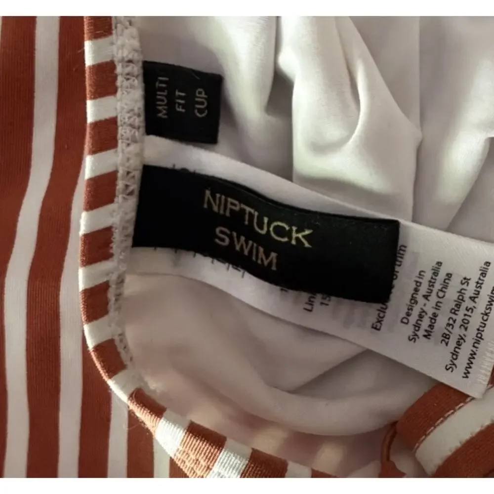 NipTuck Tummy Control Copper Striped One Piece Bathing Suit Sz 6
